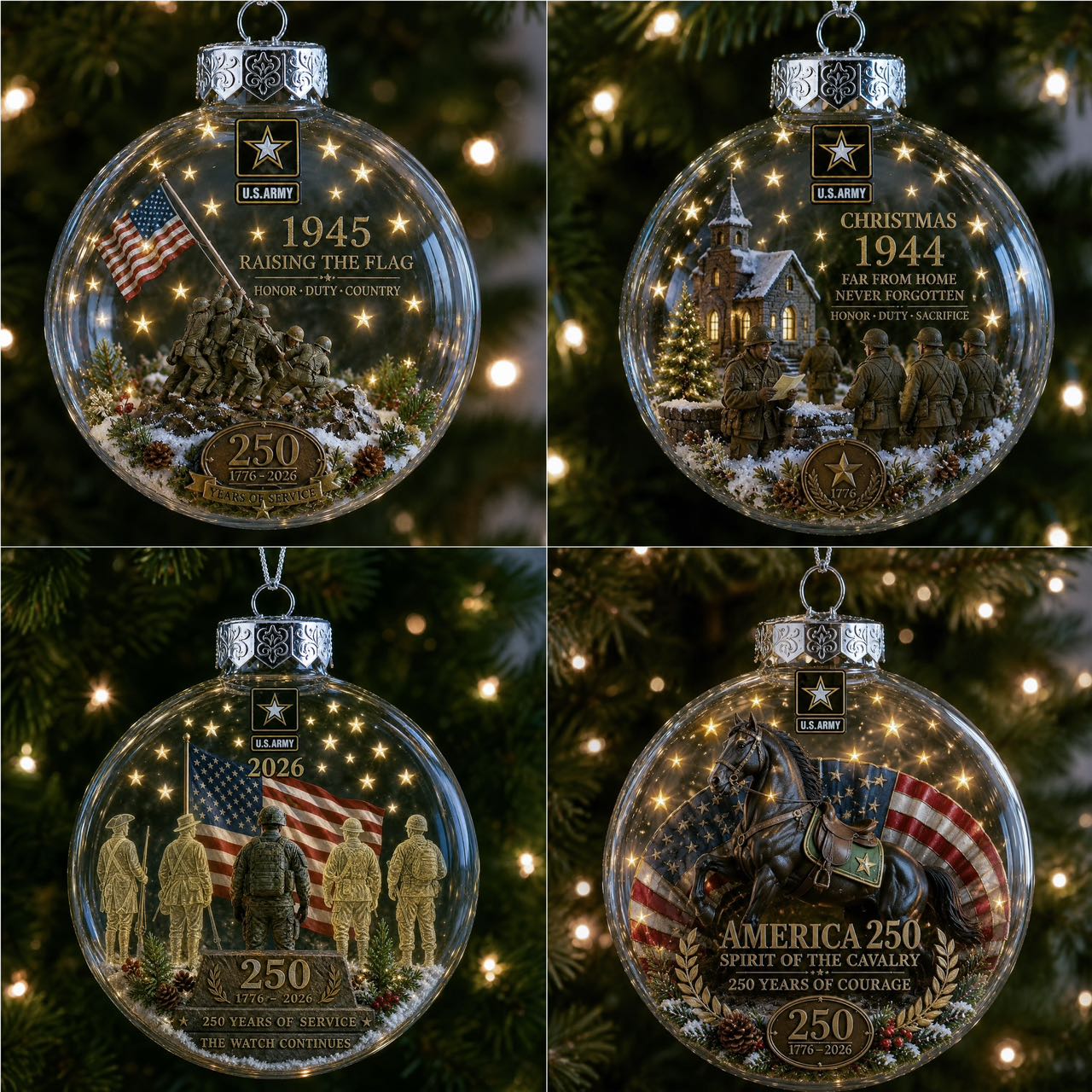 🎄 LAST DAY 75% OFF 🇺🇸 America 250th Military Legacy Light-Up Christmas Ball