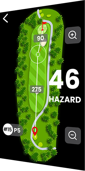 The Screen of GeneSonic Pro GPS Showing the Layup Feature of the Golf Course