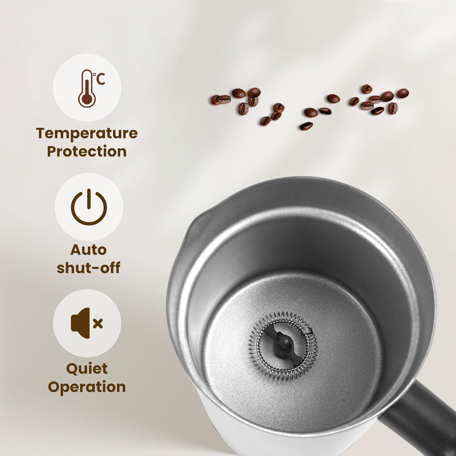 Trilamdyno Mirror Stainless Steel, Milk Frother and Steamer
