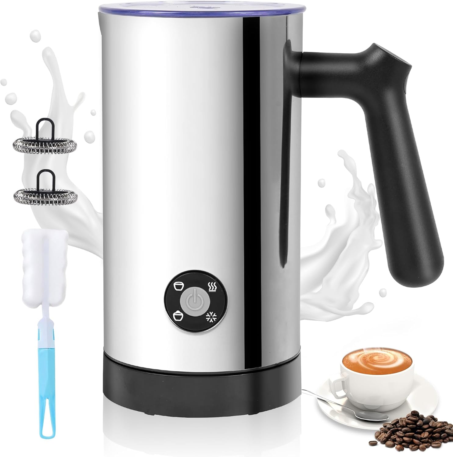 Trilamdyno Mirror Stainless Steel, Milk Frother and Steamer