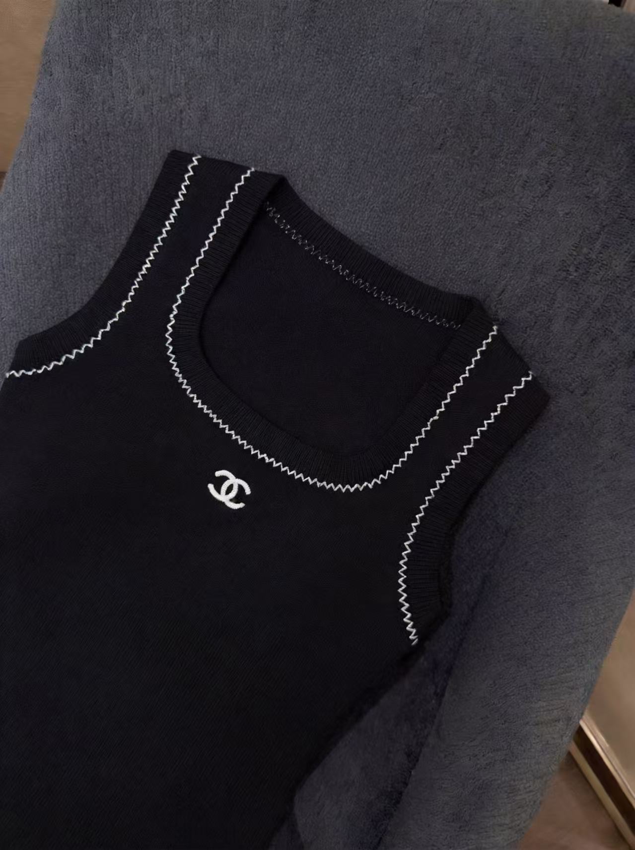 CC style Black Knit Tank Dress