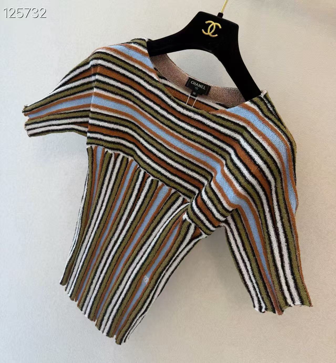 CC Color-Block Striped Knit Tee