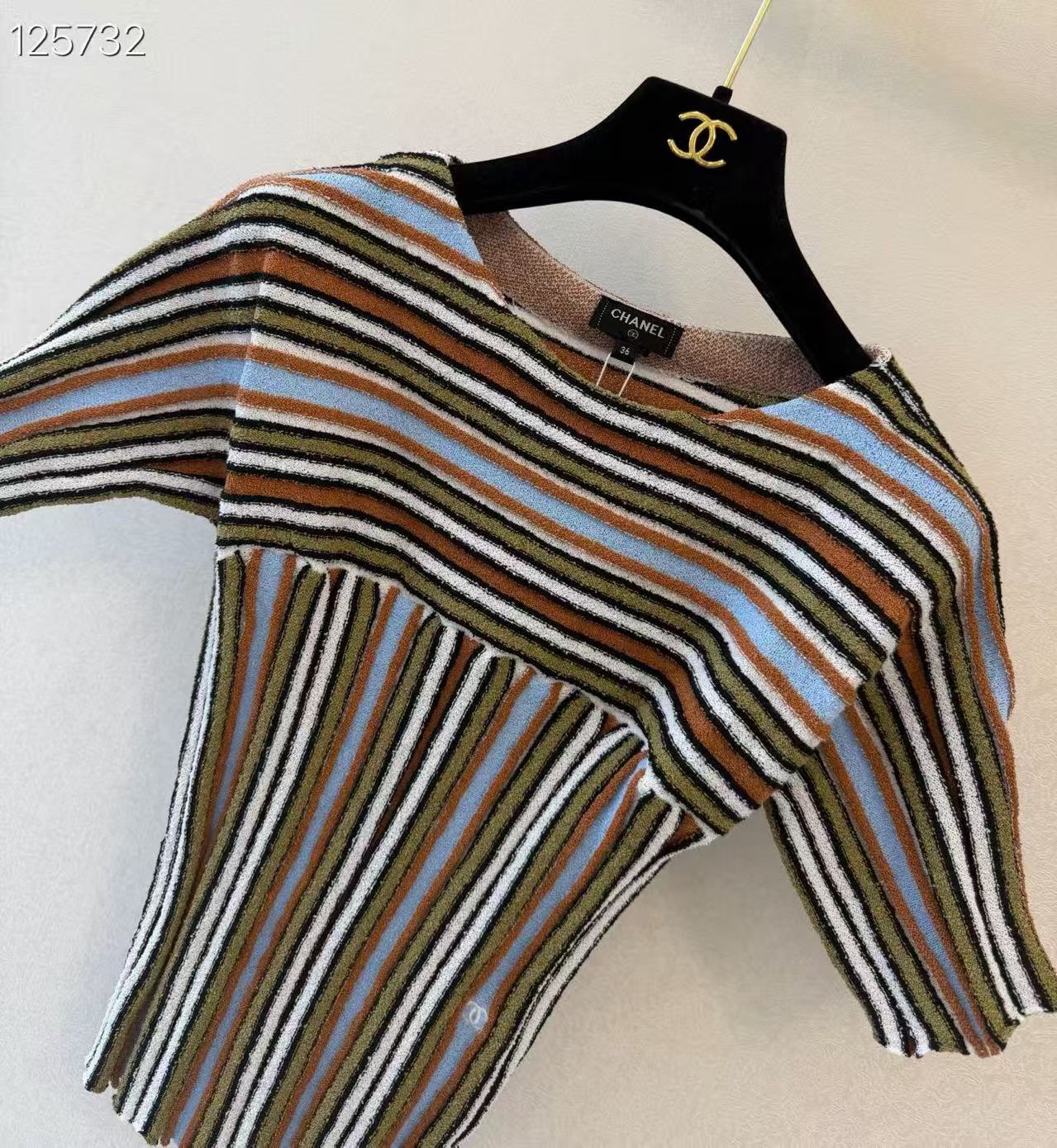 CC Color-Block Striped Knit Tee