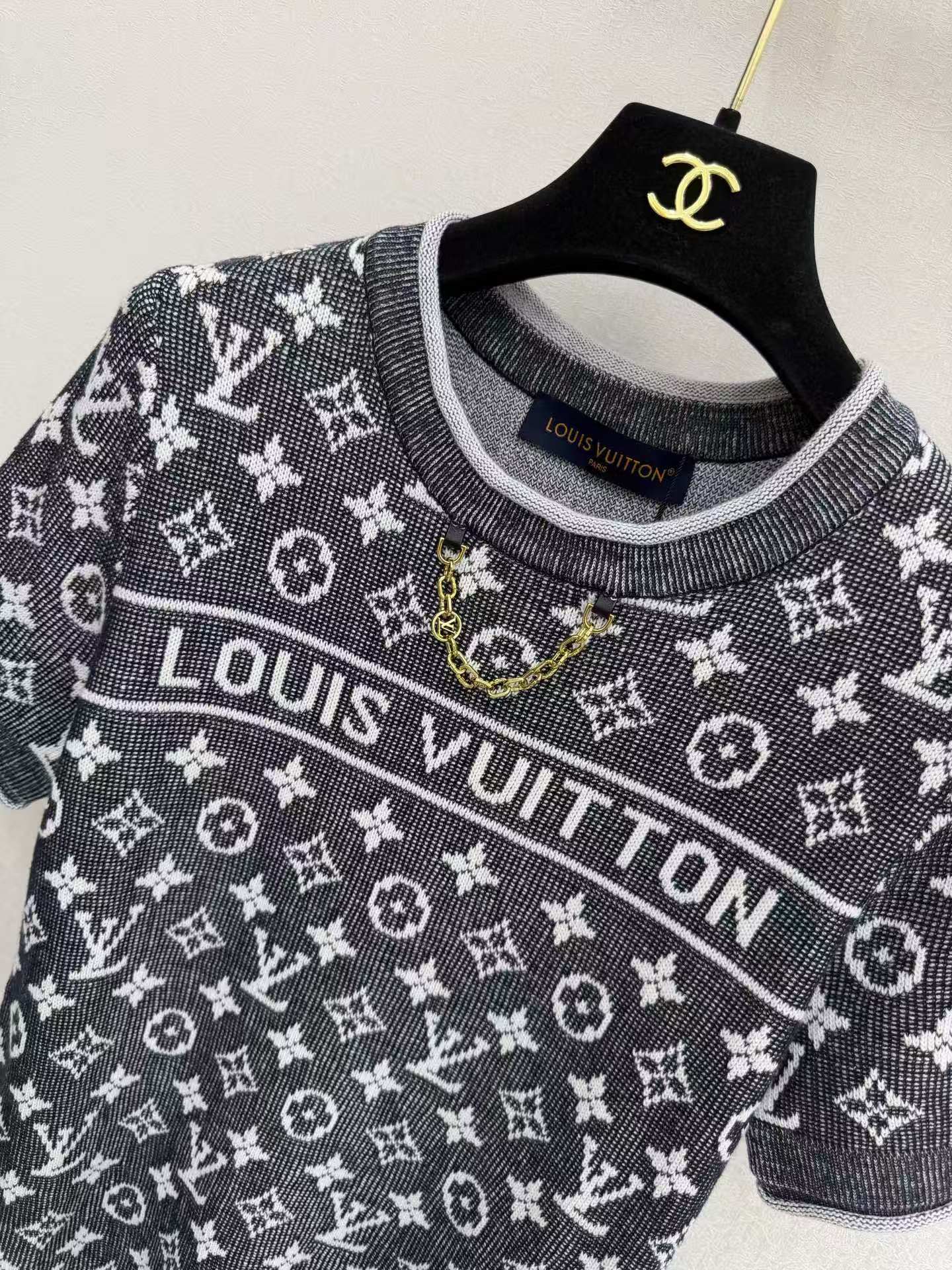 LV Classic Monogram Short-Sleeve Knit T-Shirt