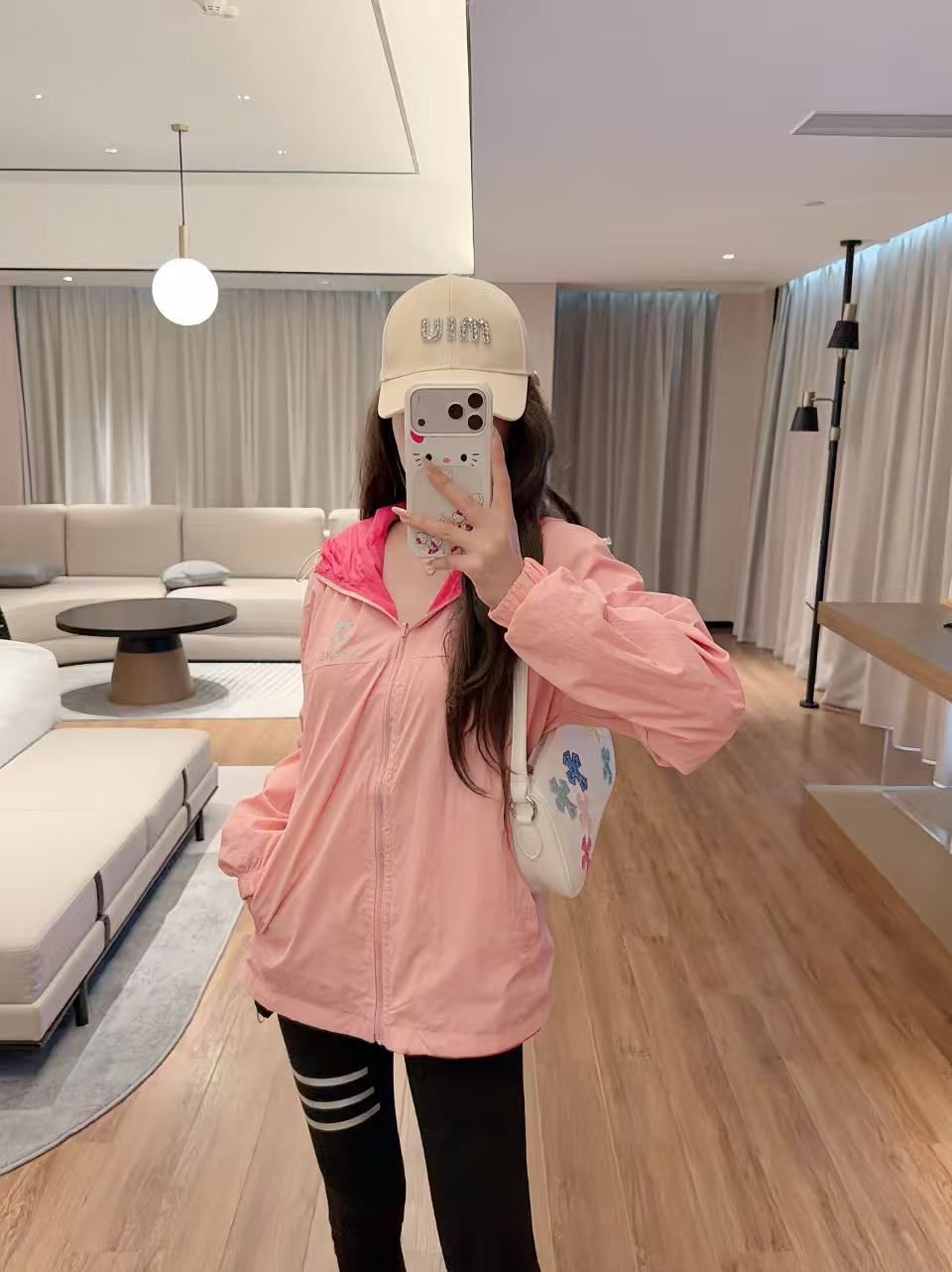 CC Hooded Double-C Logo Lightweight Windbreaker Jacket