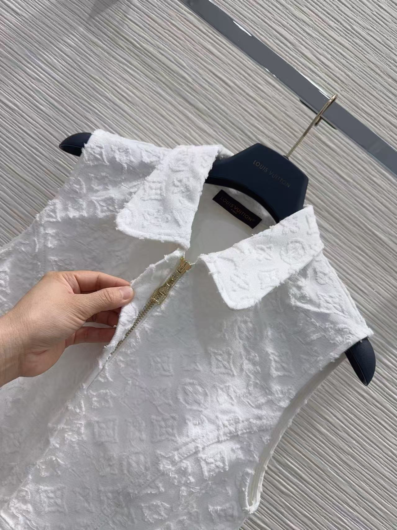 LV Monogram Collar Sleeveless Dress