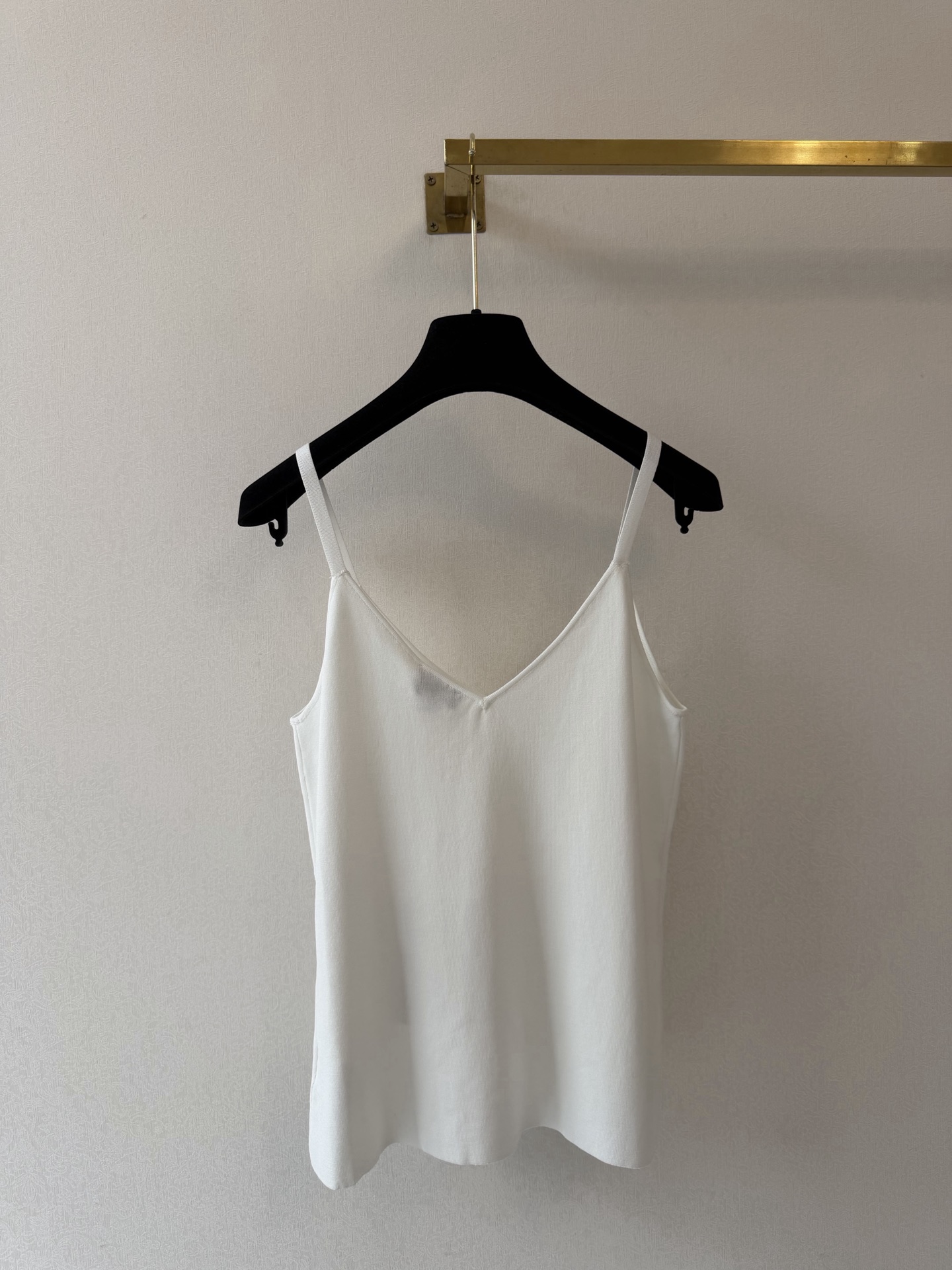 'Little Cha' Gold Thread Embroidery Knit Camisole