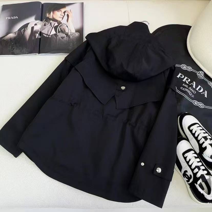 PP Triangle logo decoration medium long windbreaker