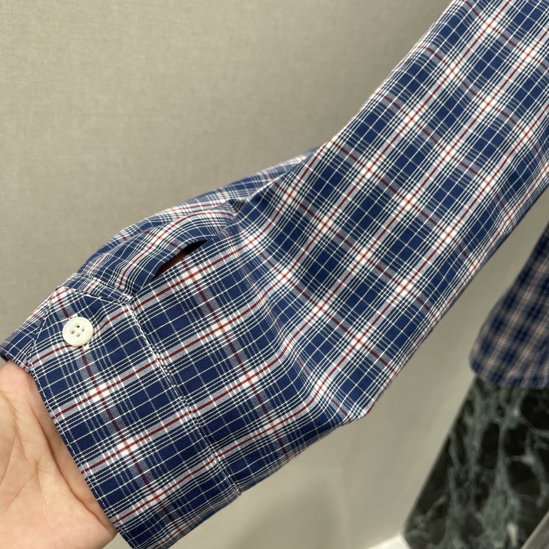 MM 2025SS Blue checkered lapel jacket