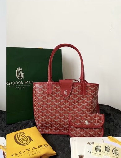 Mini Reversible Tote Bag - Deep Red