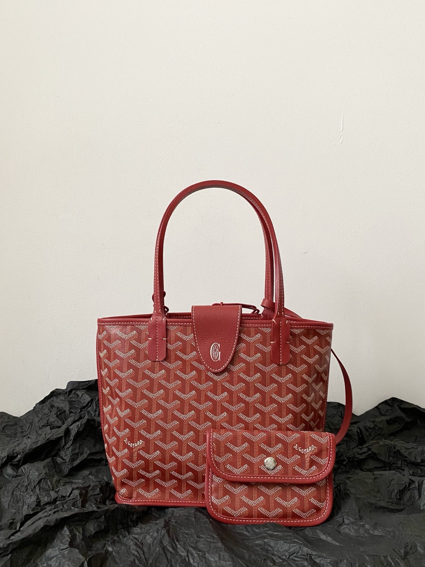 Mini Reversible Tote Bag - Deep Red