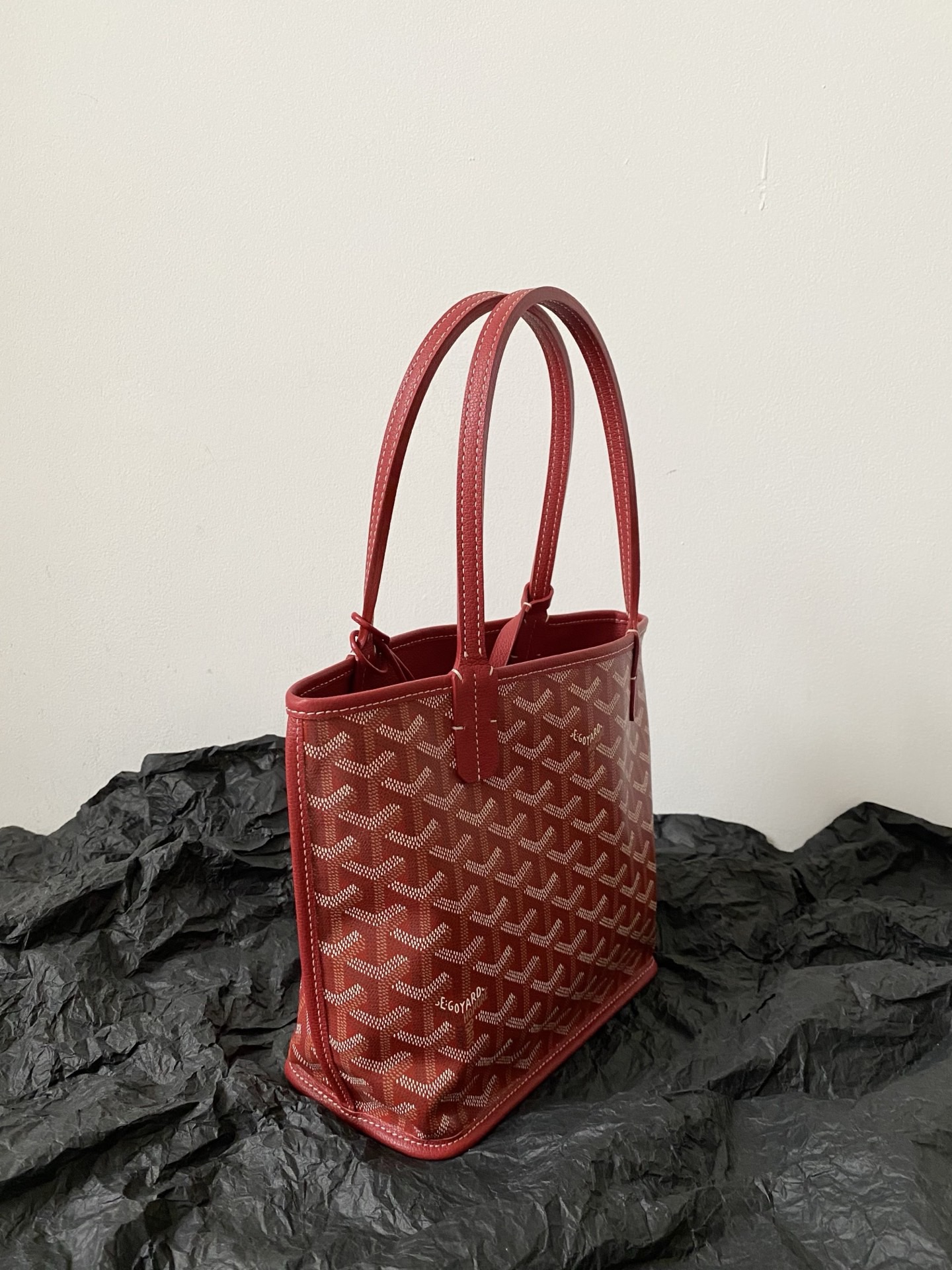 Mini Reversible Tote Bag - Deep Red