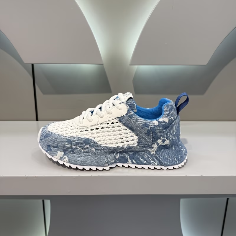 Denim Patchwork Mesh Breathable Sneakers