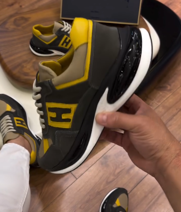 Suede Lace Up Sneaker with Bold Logo Patch and Air Cushion Sole for Sporty Urban Style