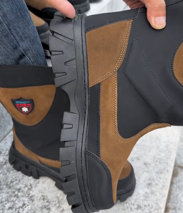 Suede and Nylon Mid Calf Winter Boot with Fleece Lining and Rugged Lug Sole for Outdoor Adventure