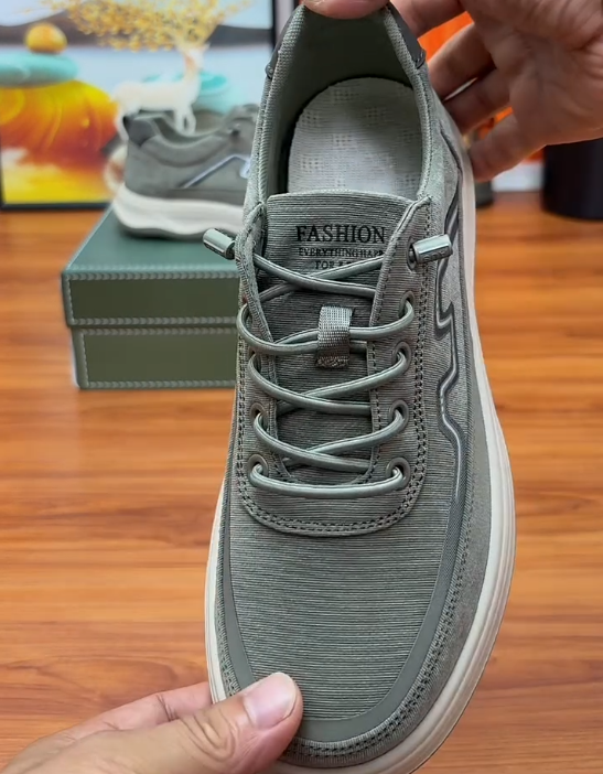 Suede Lace Up Sneaker with Wave Stitching Detail and Thick White Cushioned Sole for Casual Comfort