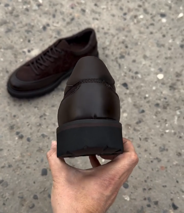 Suede and Leather Lace Up Sneaker with Chunky Rubber Sole for Modern Casual Menswear