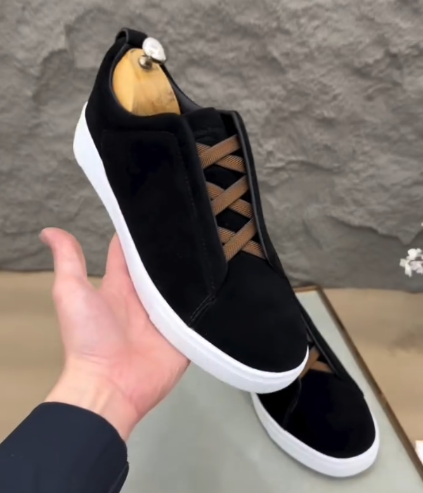 Velvet Slip On Sneaker with Elastic Cross Straps and White Rubber Sole for Luxury Casual Style