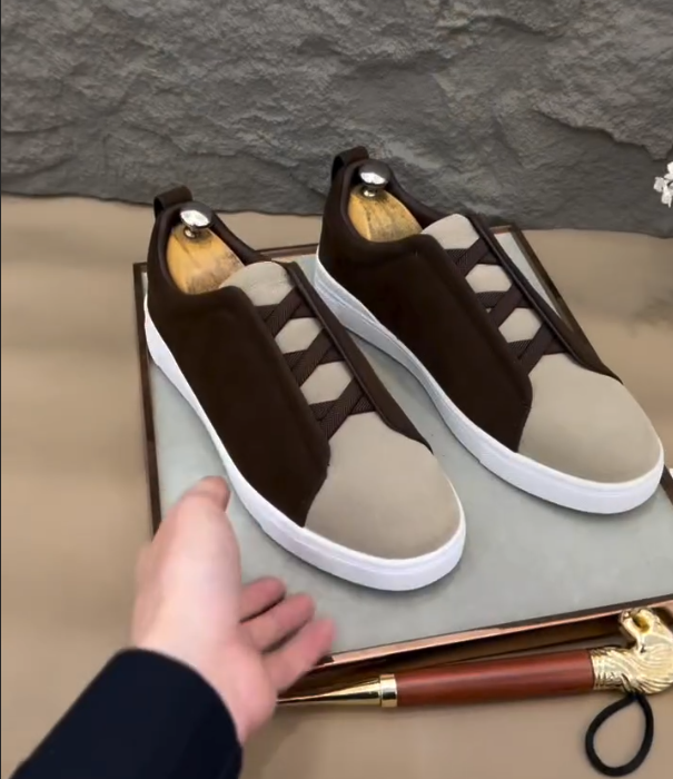 Velvet Slip On Sneaker with Elastic Cross Straps and White Rubber Sole for Luxury Casual Style