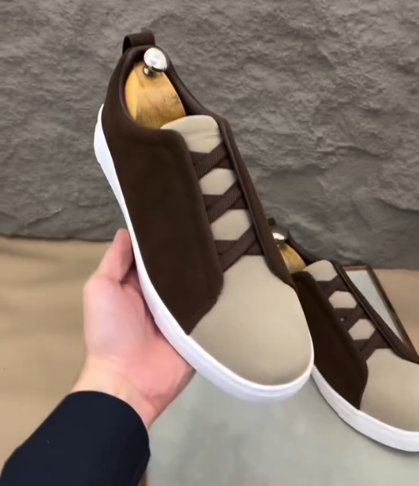 Velvet Slip On Sneaker with Elastic Cross Straps and White Rubber Sole for Luxury Casual Style