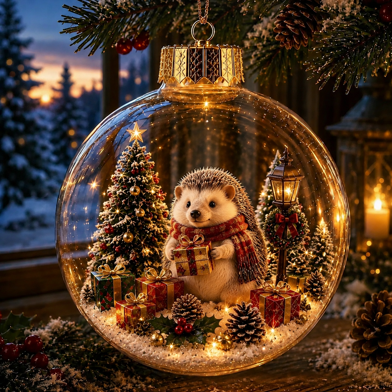 🎄Glowing Christmas Diorama Ornament – A Tiny Winter World in the Palm of Your Hand🐦