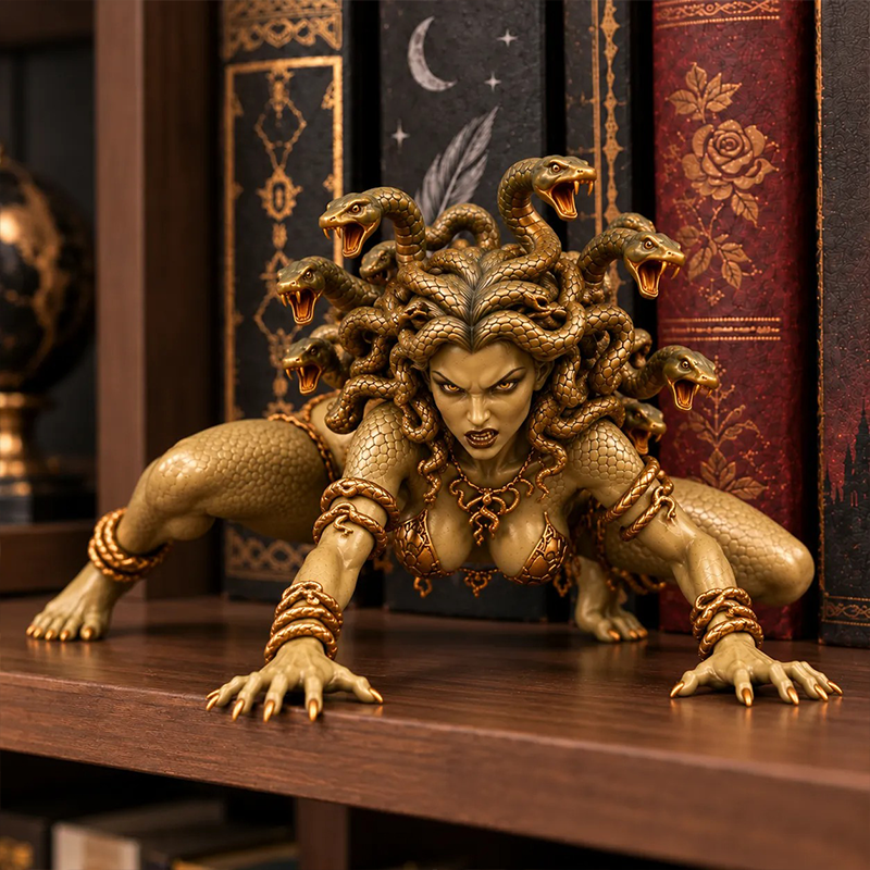🔥 Last Day 49% OFF - 🐍 Medusa Goddess Shelf Sitter Statue | 4 Unique Gothic Mythology Styles
