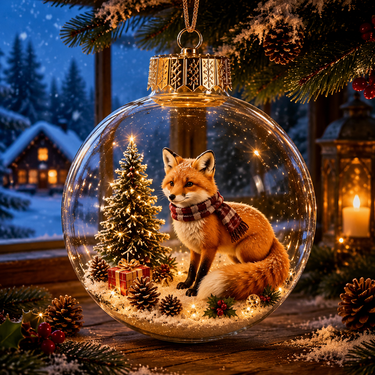 🎄Glowing Christmas Diorama Ornament – A Tiny Winter World in the Palm of Your Hand🐦