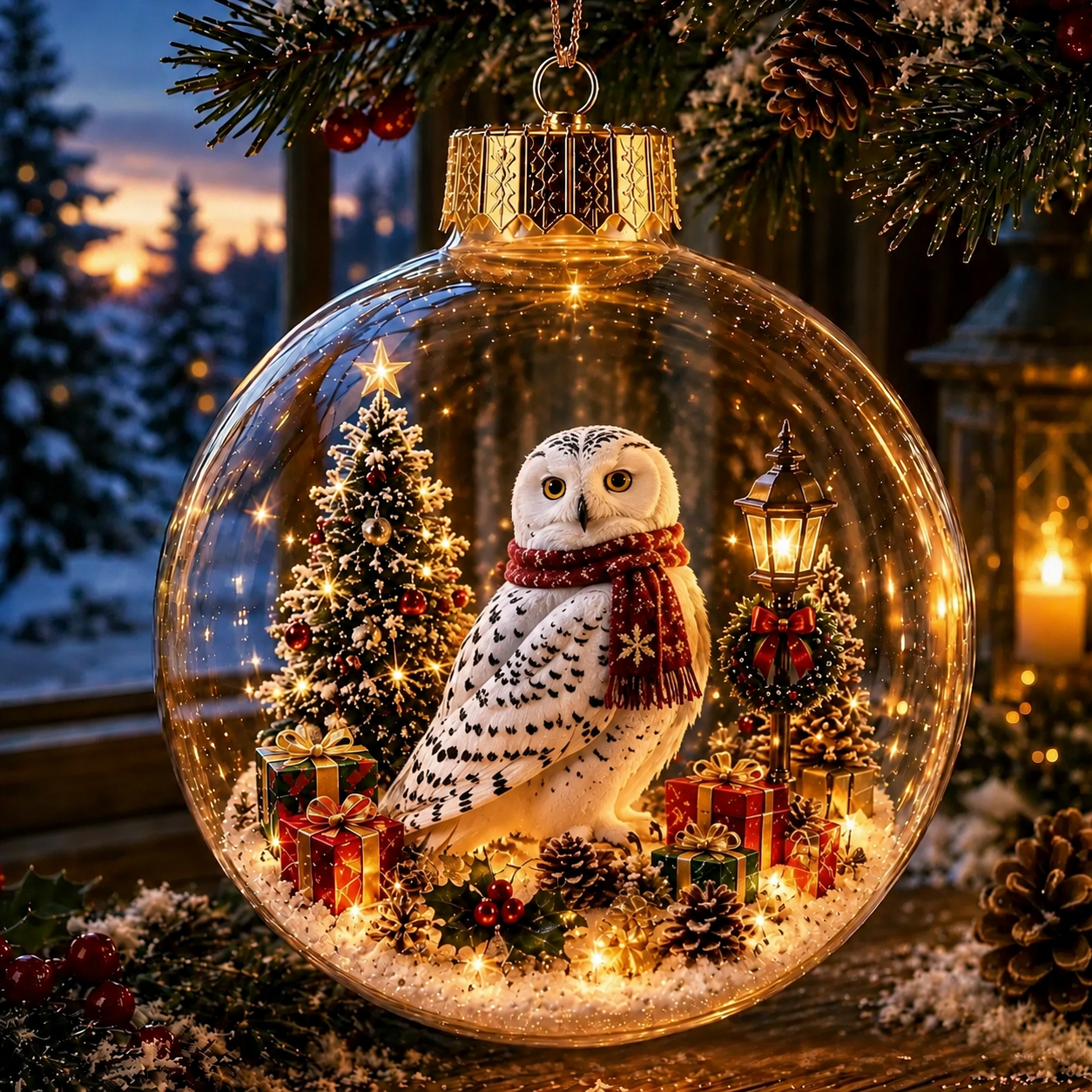 🎄Glowing Christmas Diorama Ornament – A Tiny Winter World in the Palm of Your Hand🐦