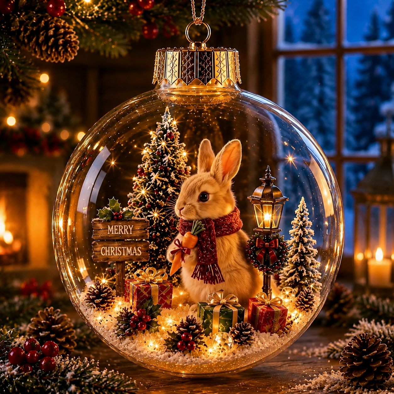 🎄Glowing Christmas Diorama Ornament – A Tiny Winter World in the Palm of Your Hand🐦