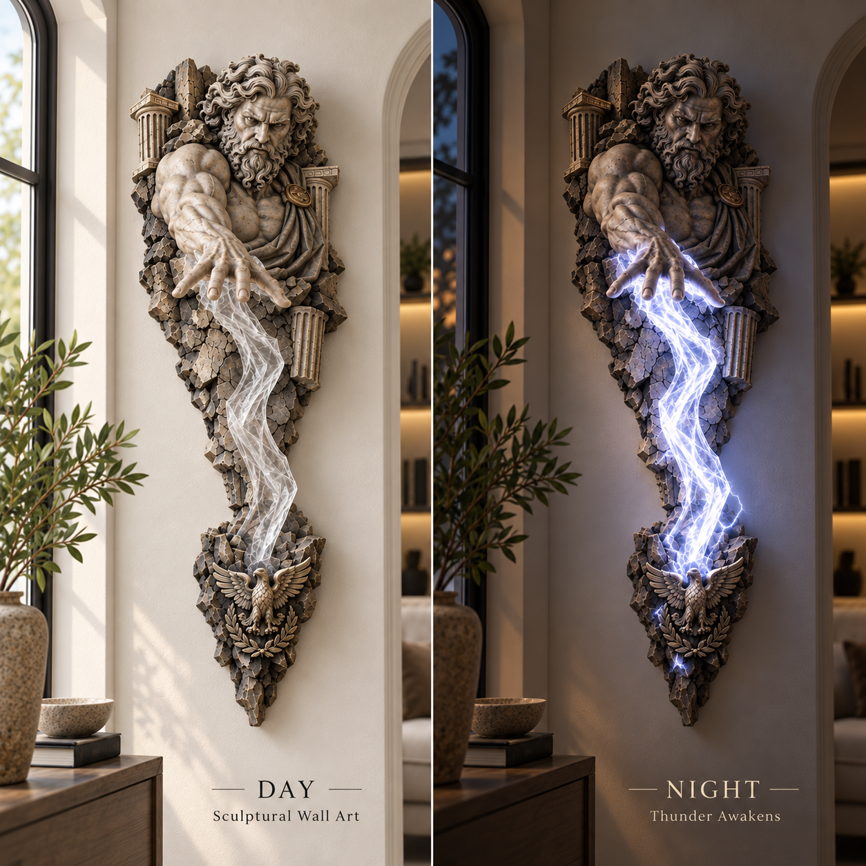 Mythological sculptural wall light