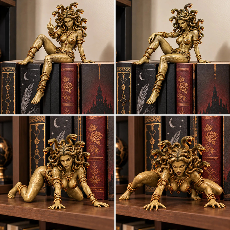 🔥 Last Day 49% OFF - 🐍 Medusa Goddess Shelf Sitter Statue | 4 Unique Gothic Mythology Styles