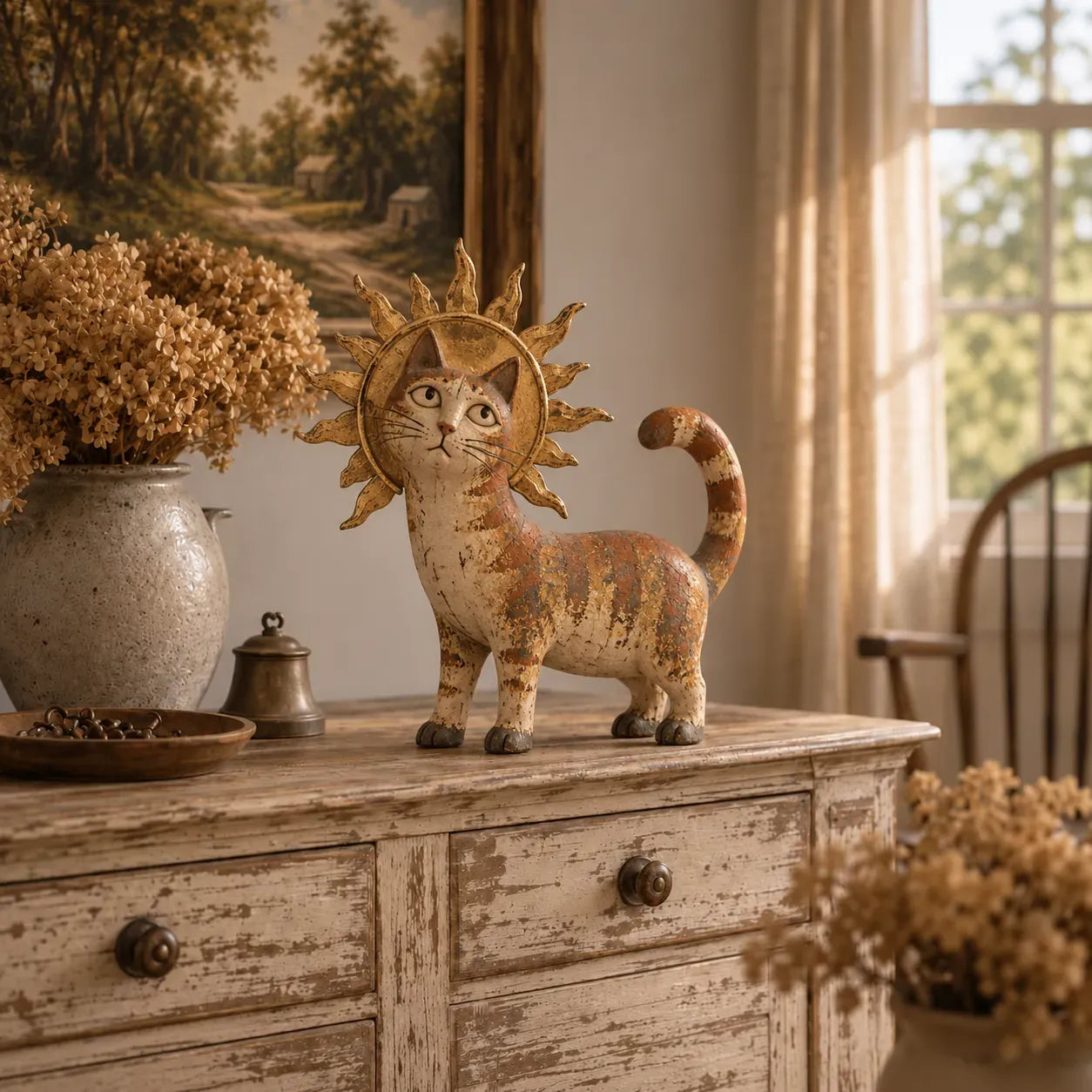 Sun Halo Cat Figurine