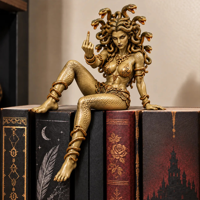 🔥 Last Day 49% OFF - 🐍 Medusa Goddess Shelf Sitter Statue | 4 Unique Gothic Mythology Styles
