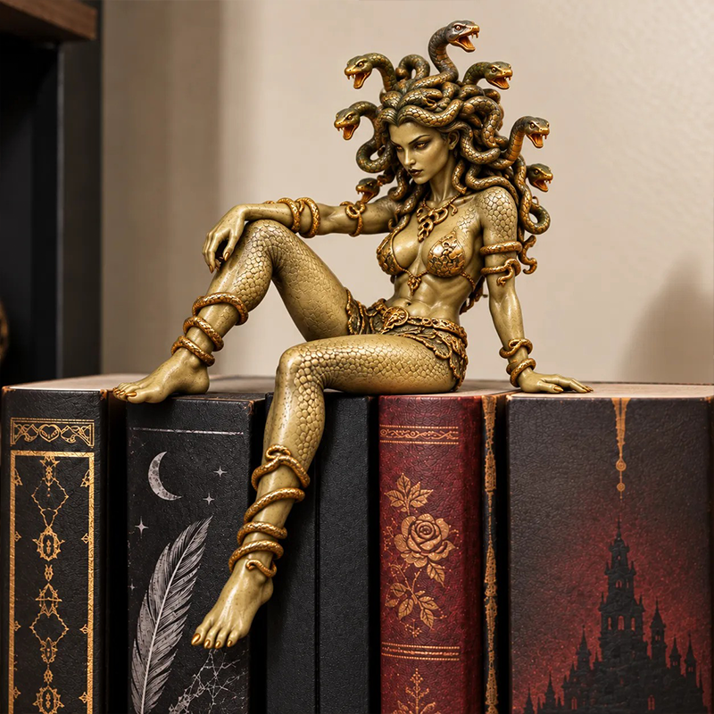 🔥 Last Day 49% OFF - 🐍 Medusa Goddess Shelf Sitter Statue | 4 Unique Gothic Mythology Styles