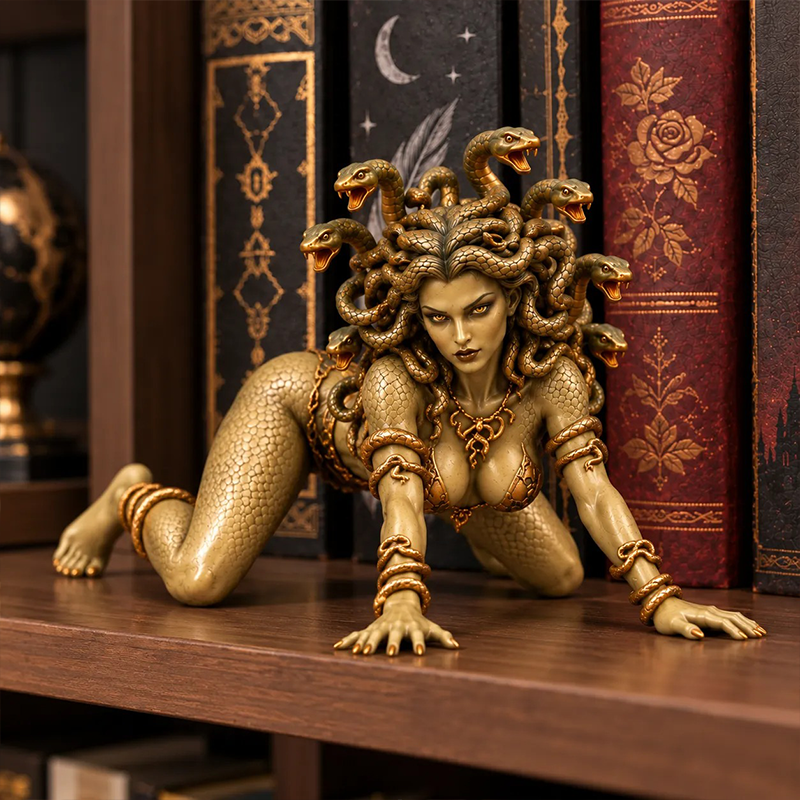 🔥 Last Day 49% OFF - 🐍 Medusa Goddess Shelf Sitter Statue | 4 Unique Gothic Mythology Styles