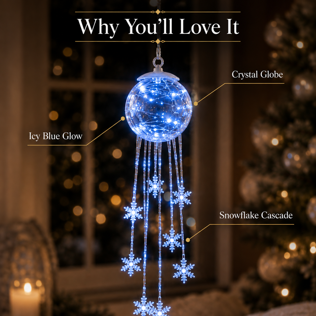 Icy Glow Hanging Ornament winter wonderland atmosphere
