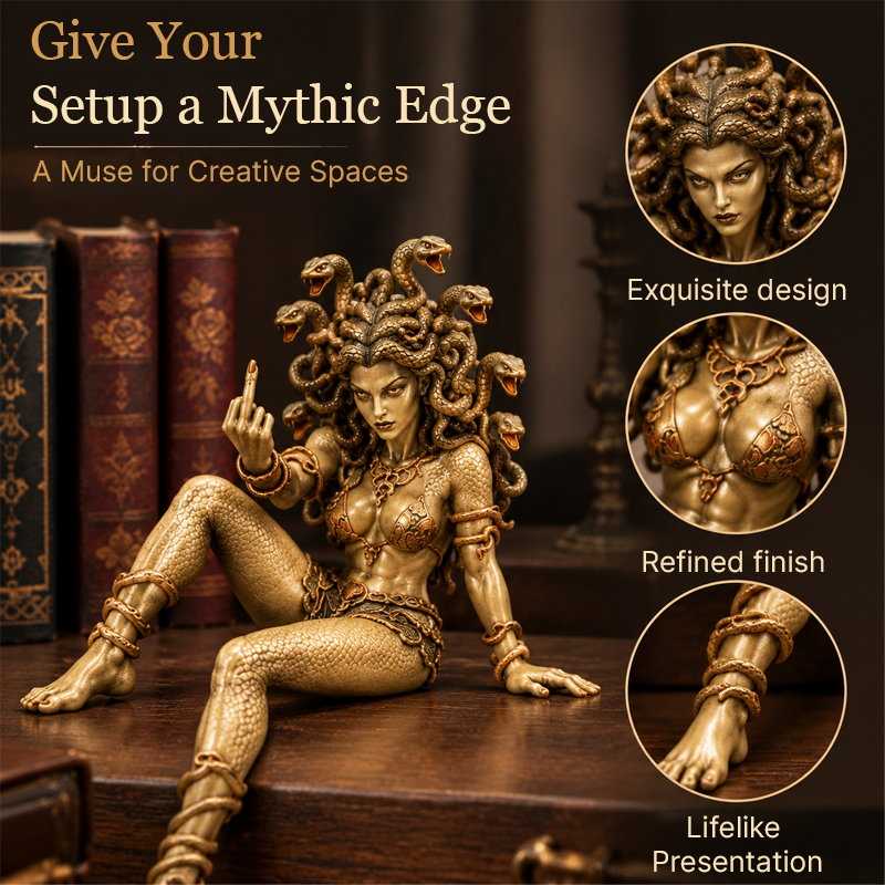 🔥 Last Day 49% OFF - 🐍 Medusa Goddess Shelf Sitter Statue | 4 Unique Gothic Mythology Styles