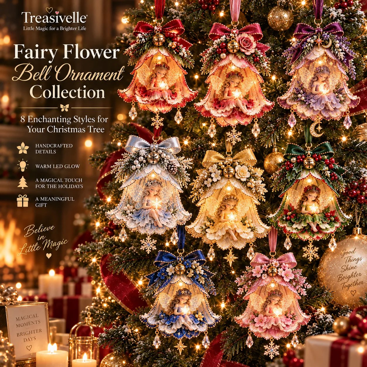 Collectie Enchanted Fairy Bell kerstornamenten