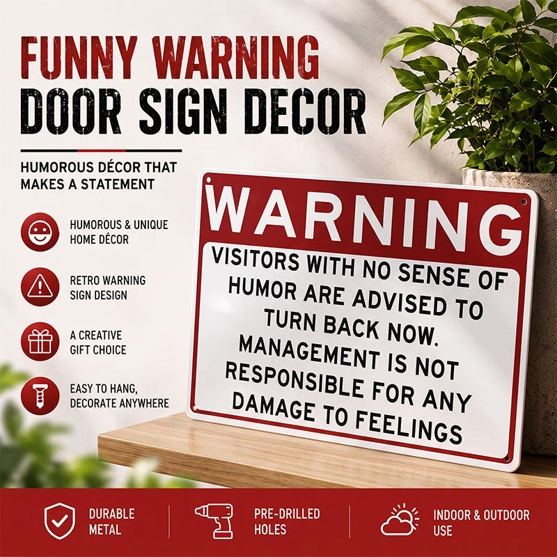 Funny Warning Sign – Humorous Wall Decor for Garage, Man Cave & Game Room