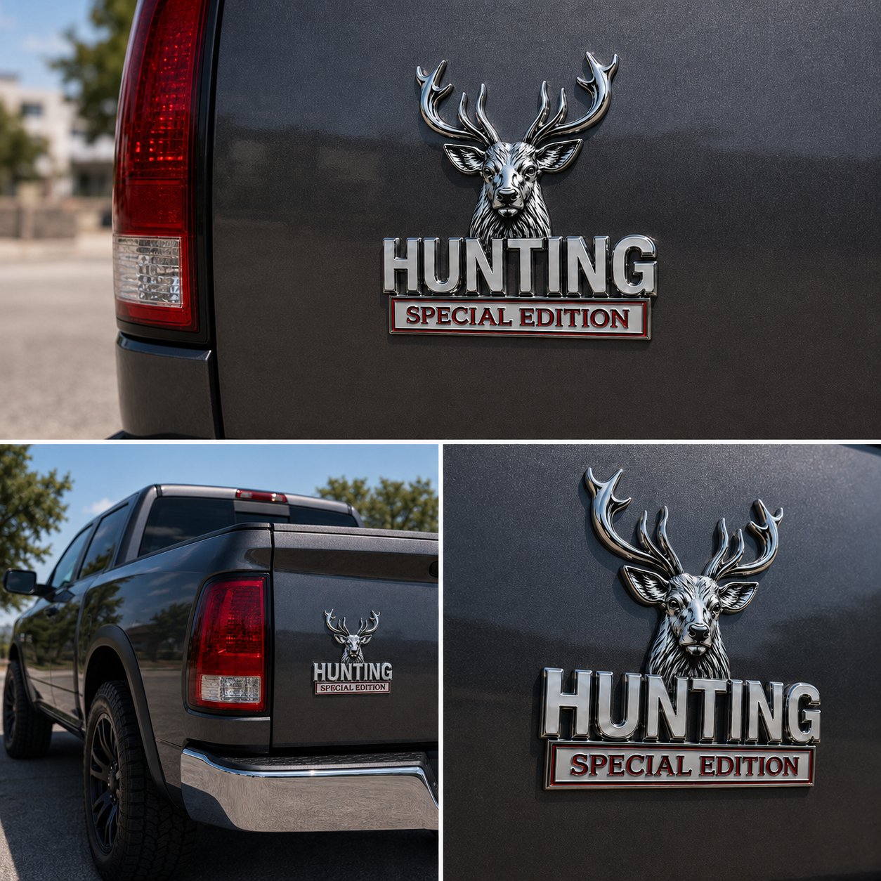 🦌 3D Stag Metal Vehicle Badge – Premium Outdoor Emblem for Trucks & SUVs