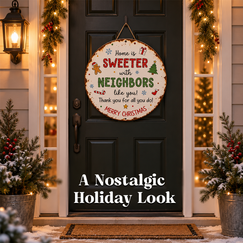 Vintage Christmas Neighbor Sign – Heartfelt Holiday Gift