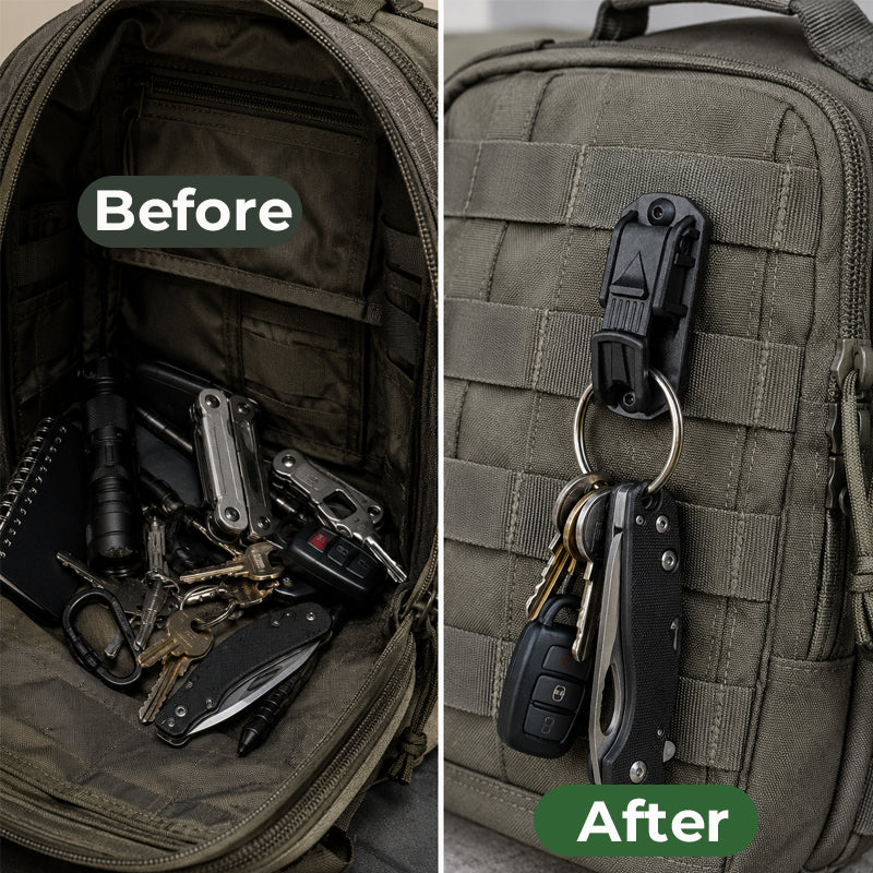 Tactical Keychain Clip with Quick Release – EDC Key Holder for Backpack, Belt, Outdoor Gear, Travel & Everyday Carry