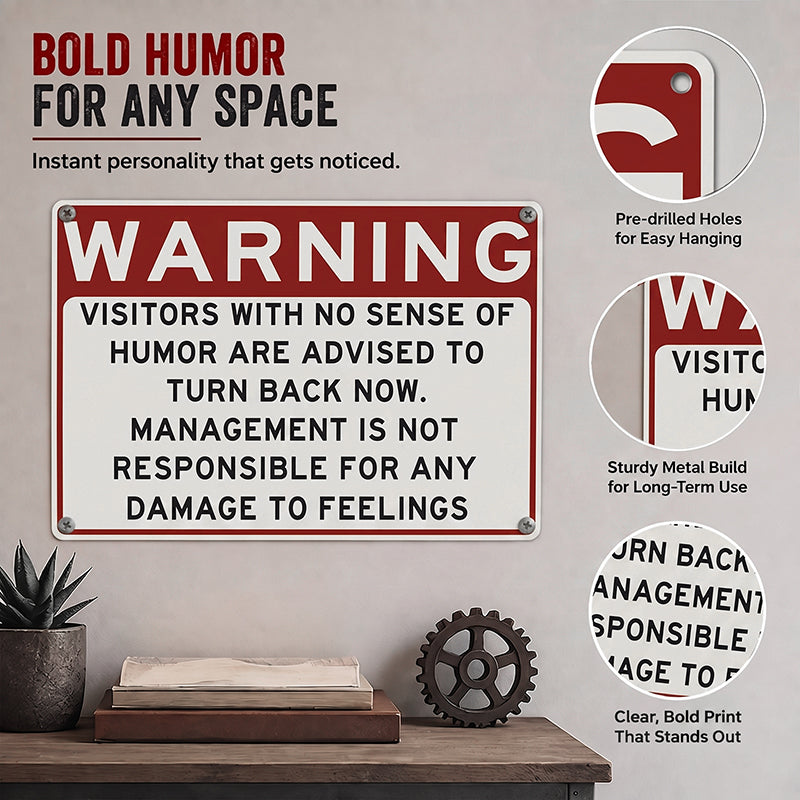 Funny Warning Sign – Humorous Wall Decor for Garage, Man Cave & Game Room