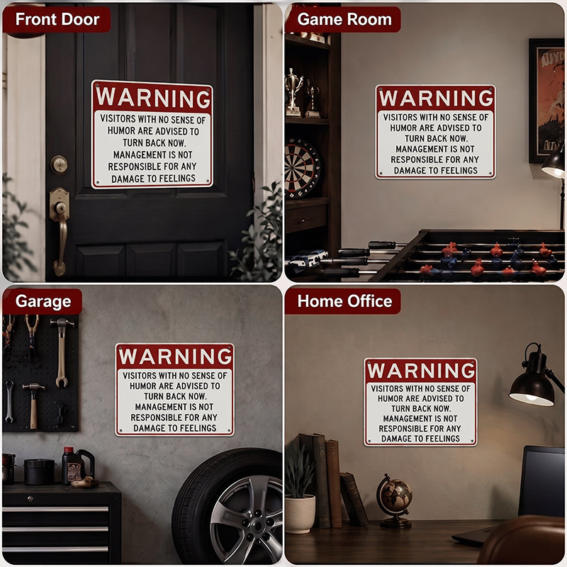 Funny Warning Sign – Humorous Wall Decor for Garage, Man Cave & Game Room