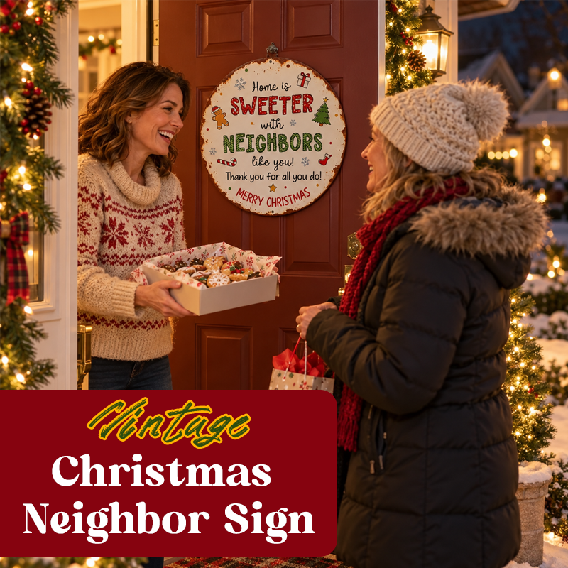 Vintage Christmas Neighbor Sign – Heartfelt Holiday Gift