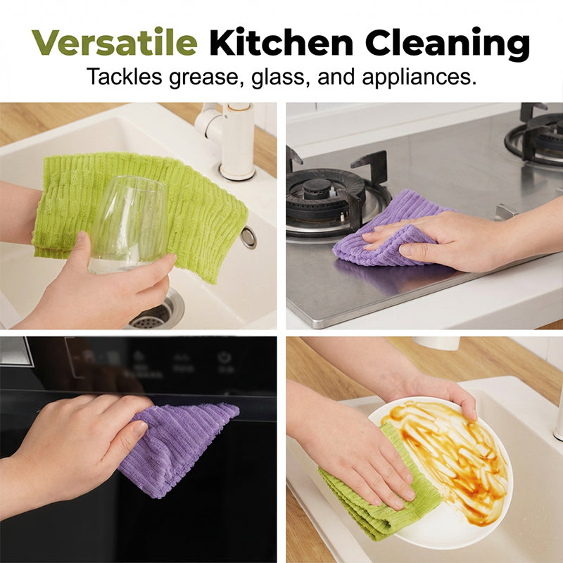 Absorbent reusable cleaning cloth