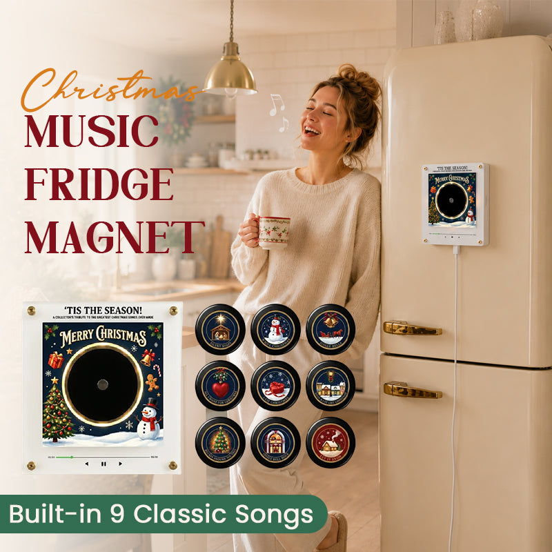 Christmas music fridge player with 9 song discs