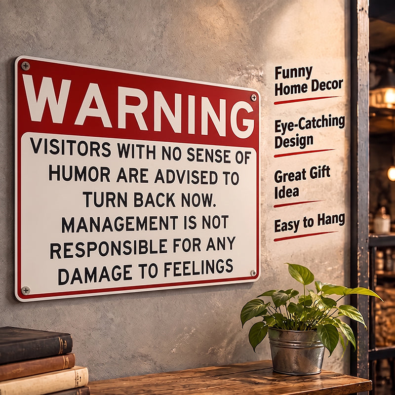 Funny Warning Sign – Humorous Wall Decor for Garage, Man Cave & Game Room