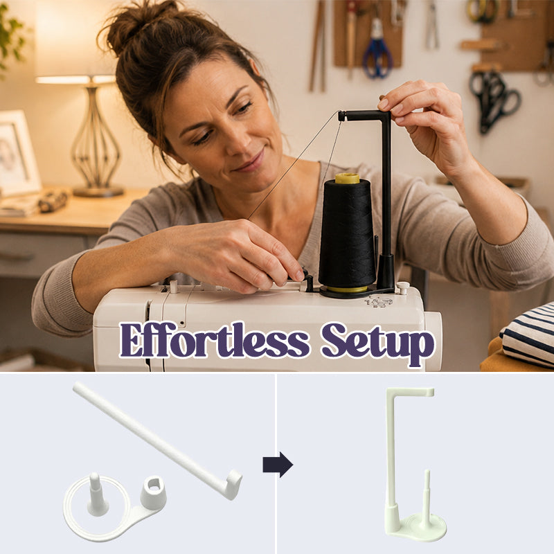 Easy setup sewing machine top spool holder