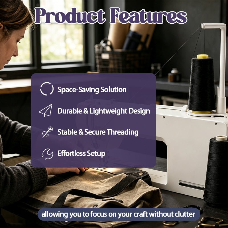 Stable vertical thread spool holder for sewing machine